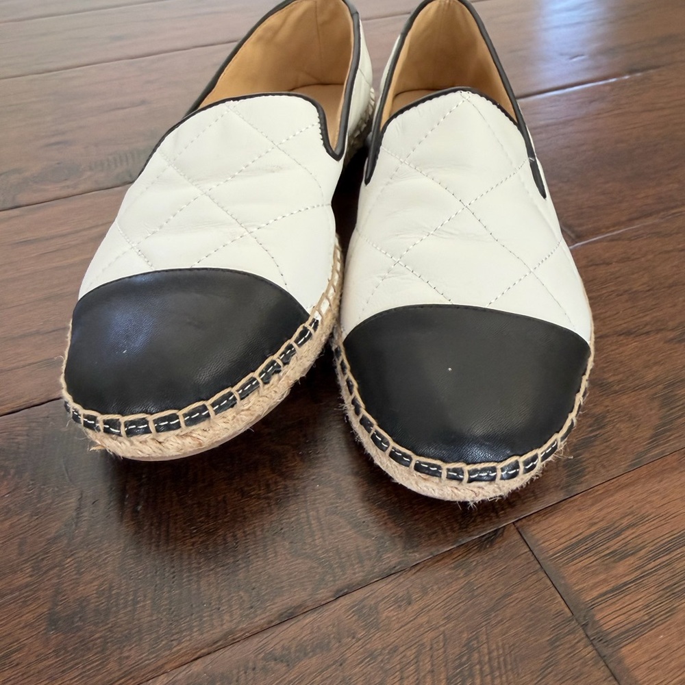 Talbots Quilted Black and White Espadrilles